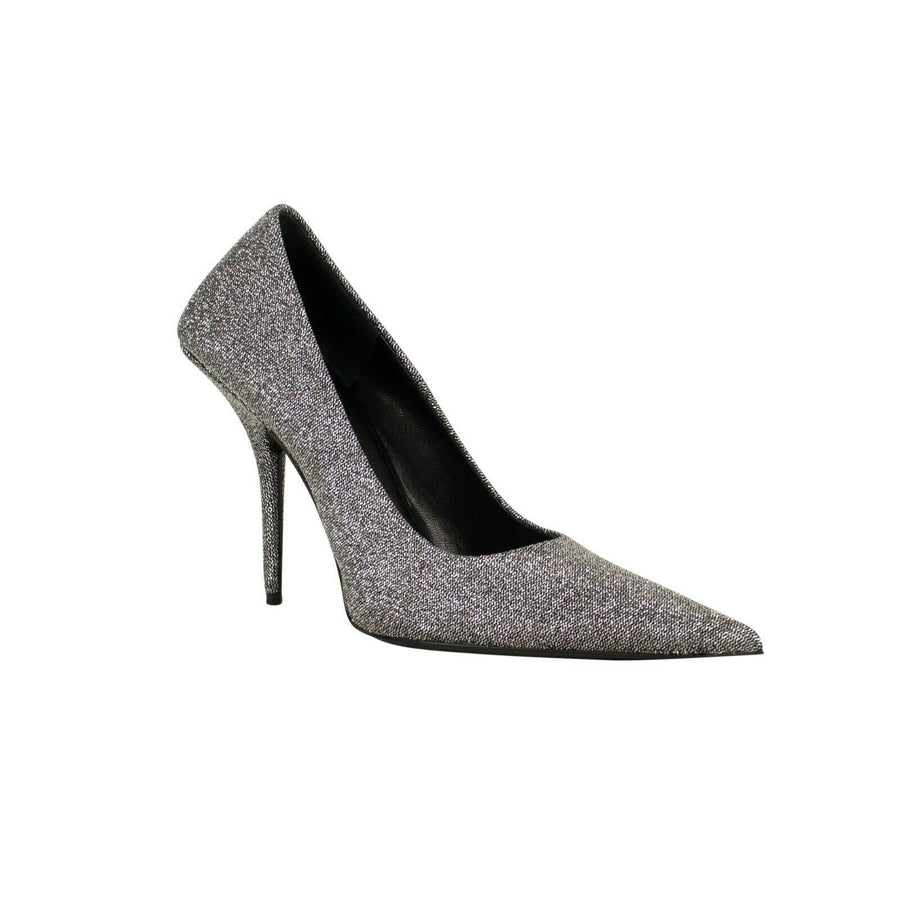 Shiny Lurex 'Square Knife' 110 Pumps - Silver