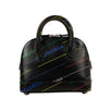 Leather Multi-Color Logo Ville Top Handle Mini Shoulder Bag - Black