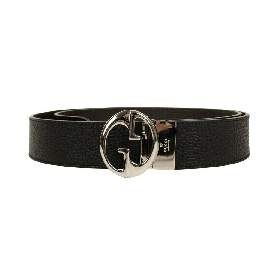 Leather Interlocking G Belt - Black/Brown