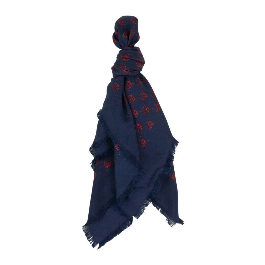 Silk 'GG Hamlet' Printed Shawl Scarf - Blue