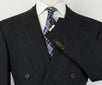 Striped Wool Double Breasted Suit - Gray