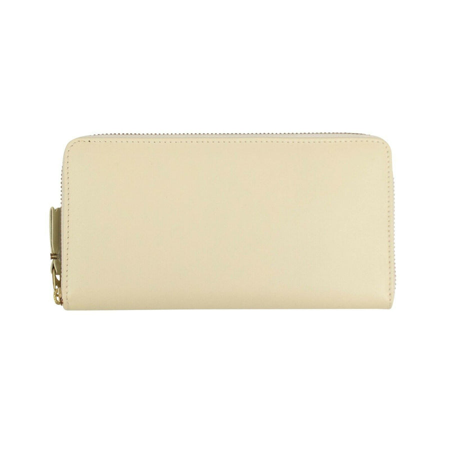 Leather Zip Around Wallet - Ivory