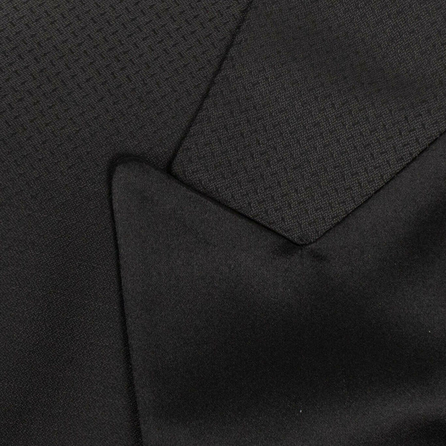 Z ZEGNA  Wool Two Button Tuxedo Suit - Black