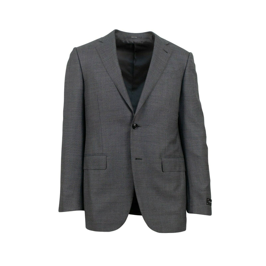 Wool Blend Two Button Suit - Gray