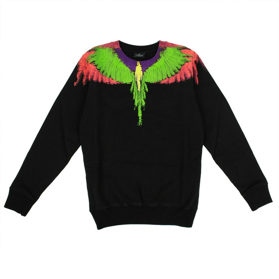 Cotton Multicolored Wings Sweatshirt - Black