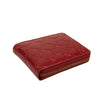 Leather Clover Embossed Small Wallet - Red