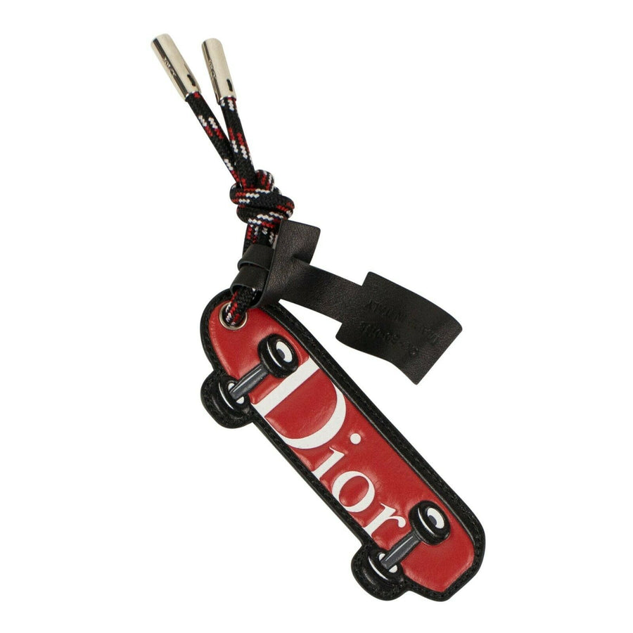 CHRISTIAN DIOR HOMME Leather Skateboard Key Chain - Red And Black