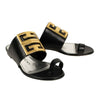 Leather 4G Buckle Toe Sandals - Black