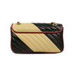 Small Striped Quilted GG Marmont Matelasse Shoulder Bag - Beige / Black