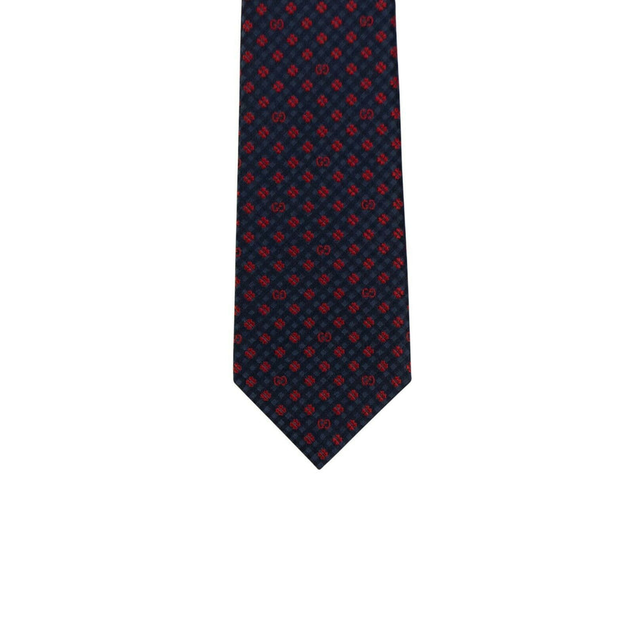 GG And Shamrocks Silk Tie - Blue/Red