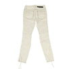 Lace Up Distressed Skinny Jeans Pants - White