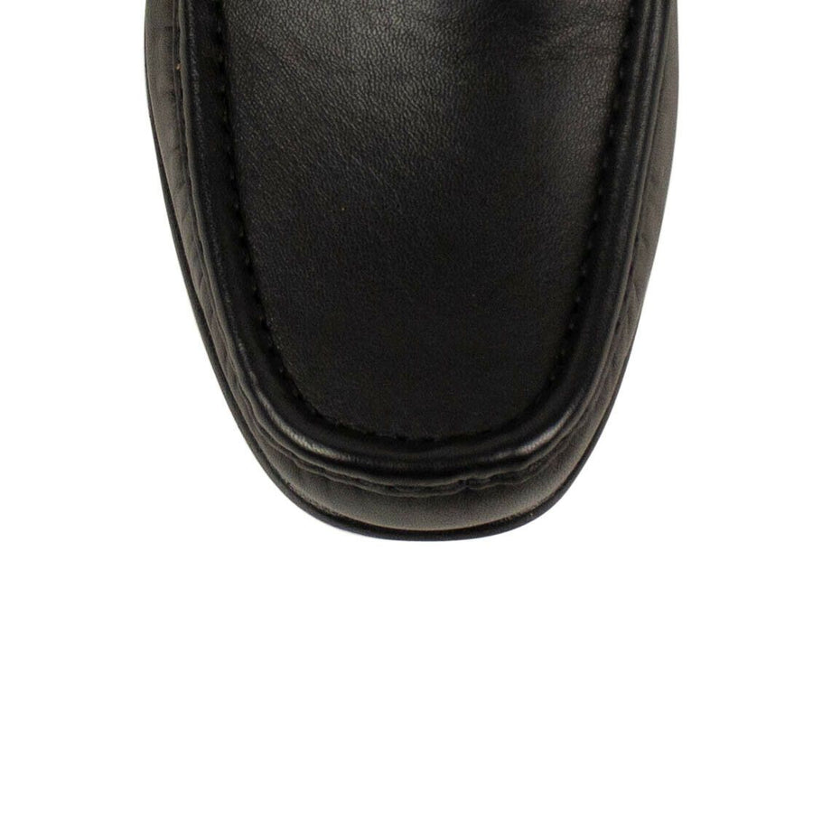 Leather Interlocking 'G' Horsebit Loafer Shoes - Black