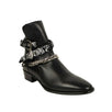 Leather Bandana Ankle Boot - Black