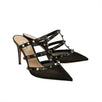 'Rockstud' Mesh Mules Heels - Black