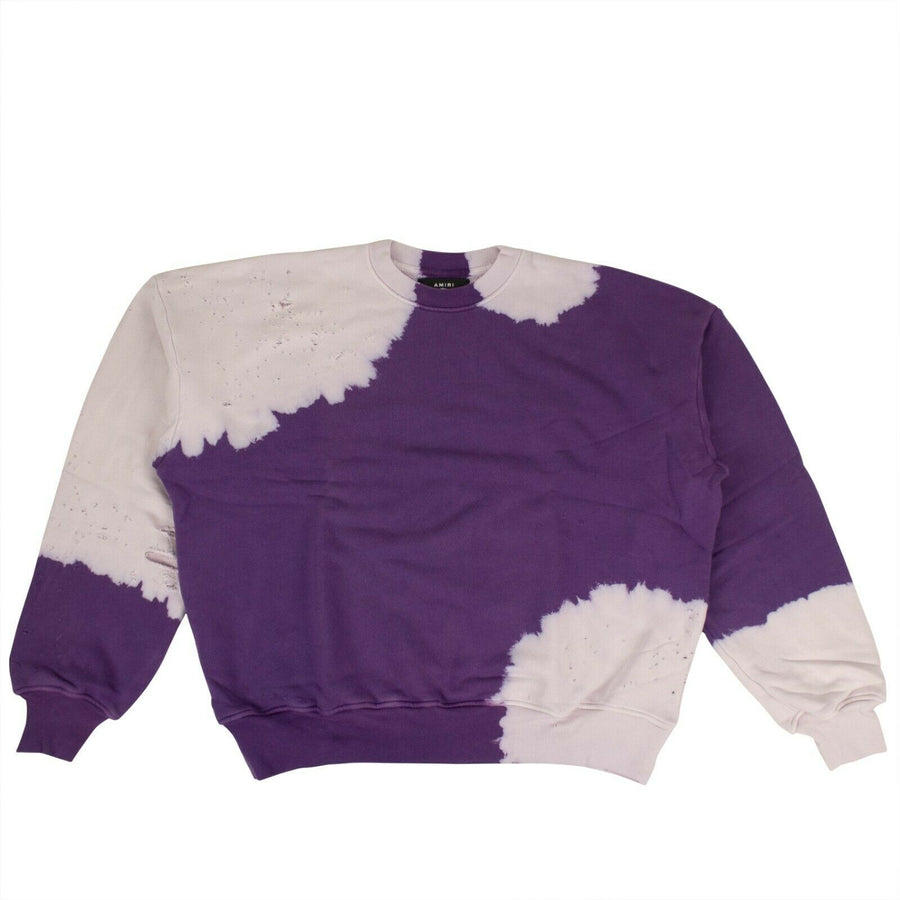 Bleached Oversized Crew-Neck Sweatshirt - Purple