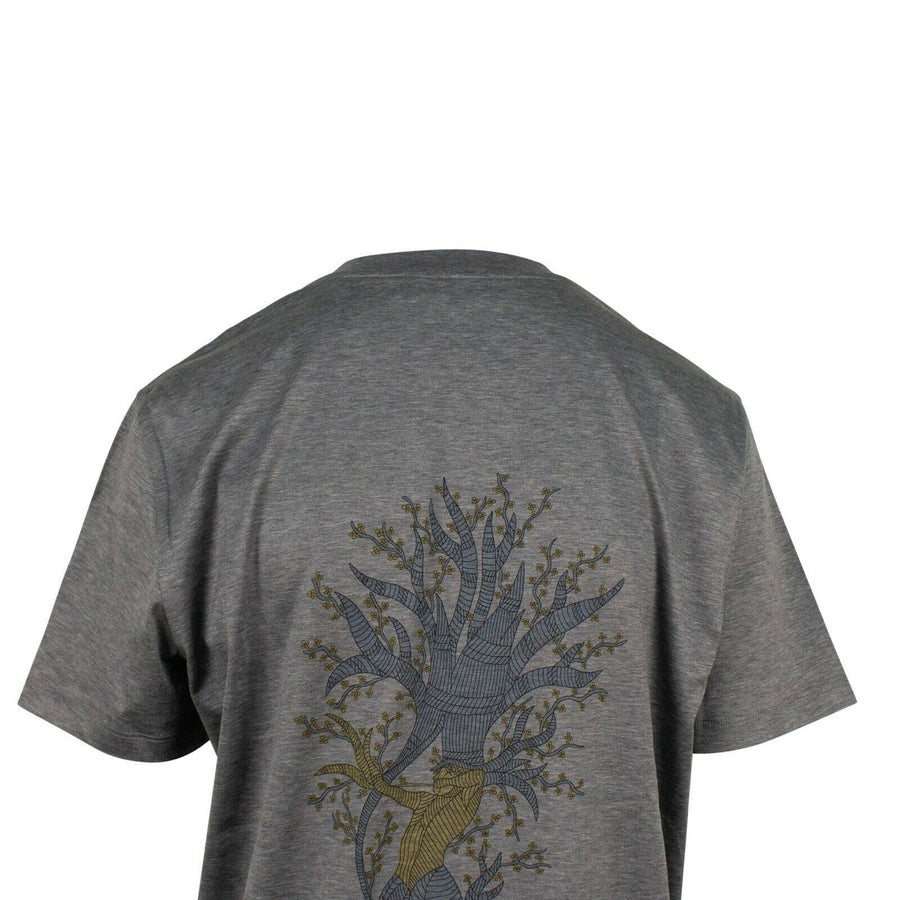 Cotton Back Design T-Shirt Top - Heather Gray