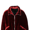 Velvet Puffer Bomber Jacket - Red