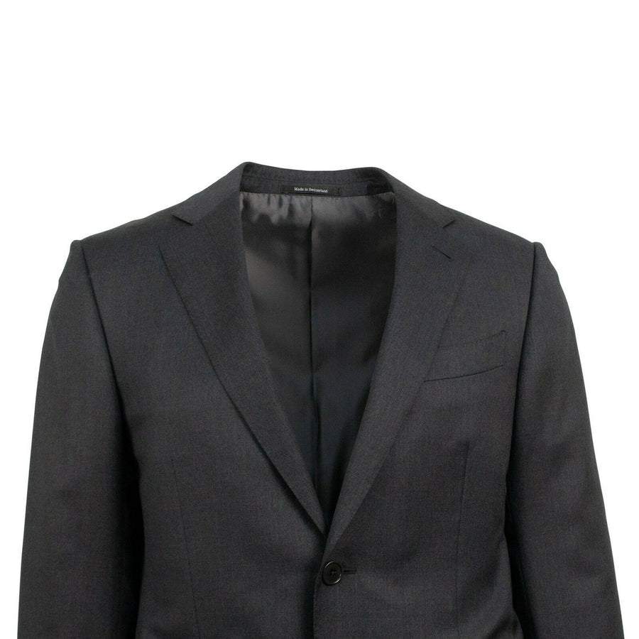 Wool Two Button Suit - Dark Gray