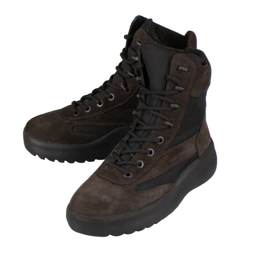 Season 5 'Oil' Thick Suede And Nylon Lace-Up Military Boots - Brown