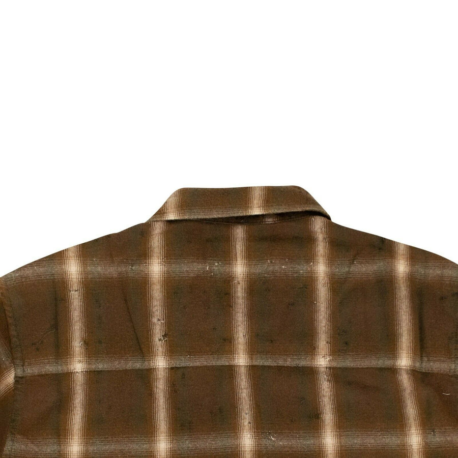 Shotgun Plaid Button Down Shirt - Brown