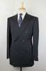 Striped Wool Double Breasted Suit - Gray