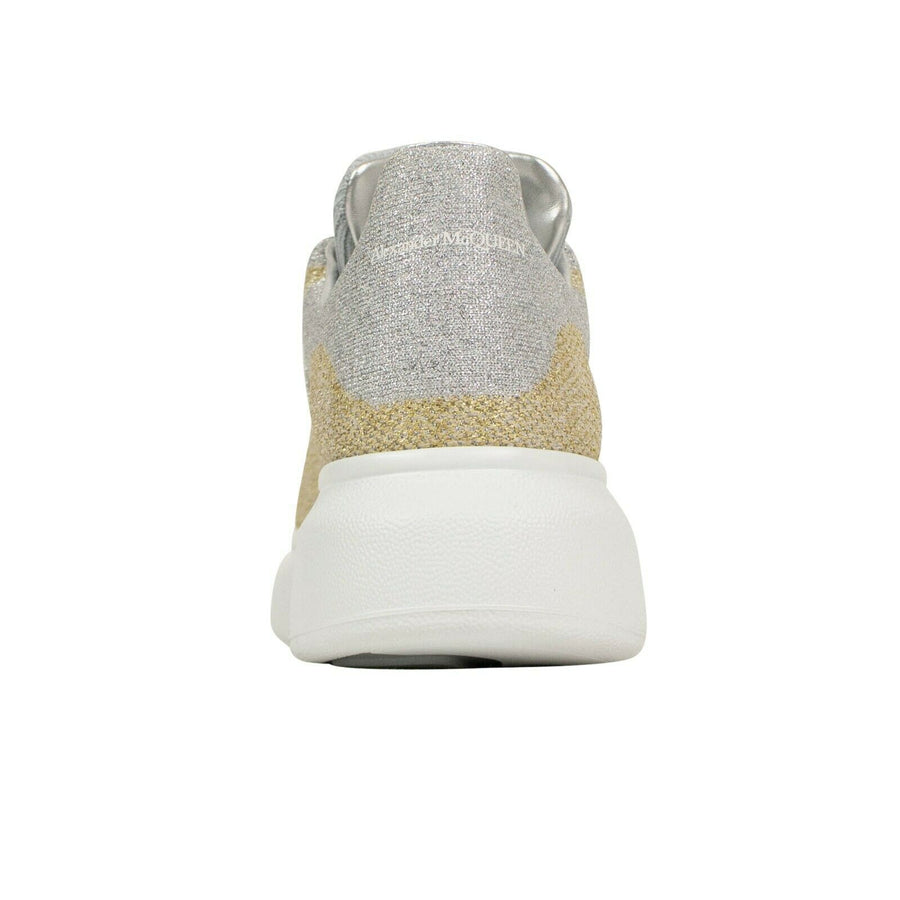 Knit Fabric Platform Sneakers - Gold / Silver