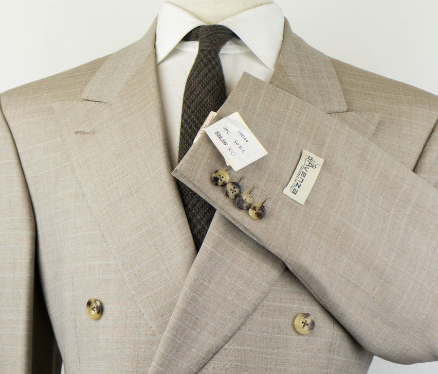 Super 150's Wool Double Breasted Suit - Brown