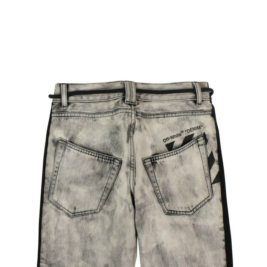 Side Panel Slim Denim Pants - Gray