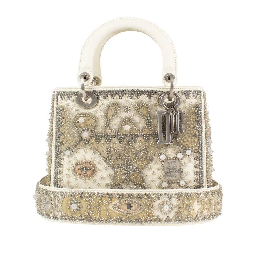 Beaded Lady Dior Hand Bag - Latte Beige