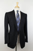 Drop 6 Striped Wool 1 Button Suit - Black