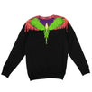 Cotton Multicolored Wings Sweatshirt - Black