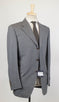 Drop 4 Striped Wool 3 Button Suit - Gray