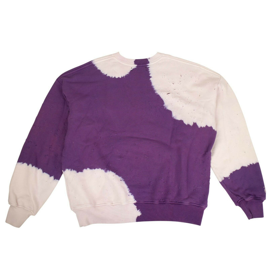 Shot-Gun Bleached Crew-Neck Sweatshirt - Purple