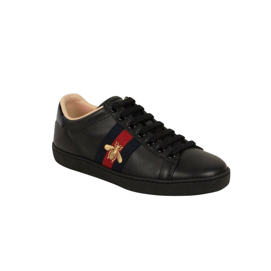 Ace Embroidered Sneakers - Black