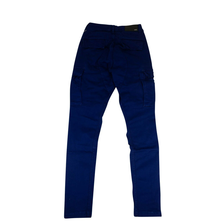 Stripes Stack Track Cargo Pants - Royal Blue/White