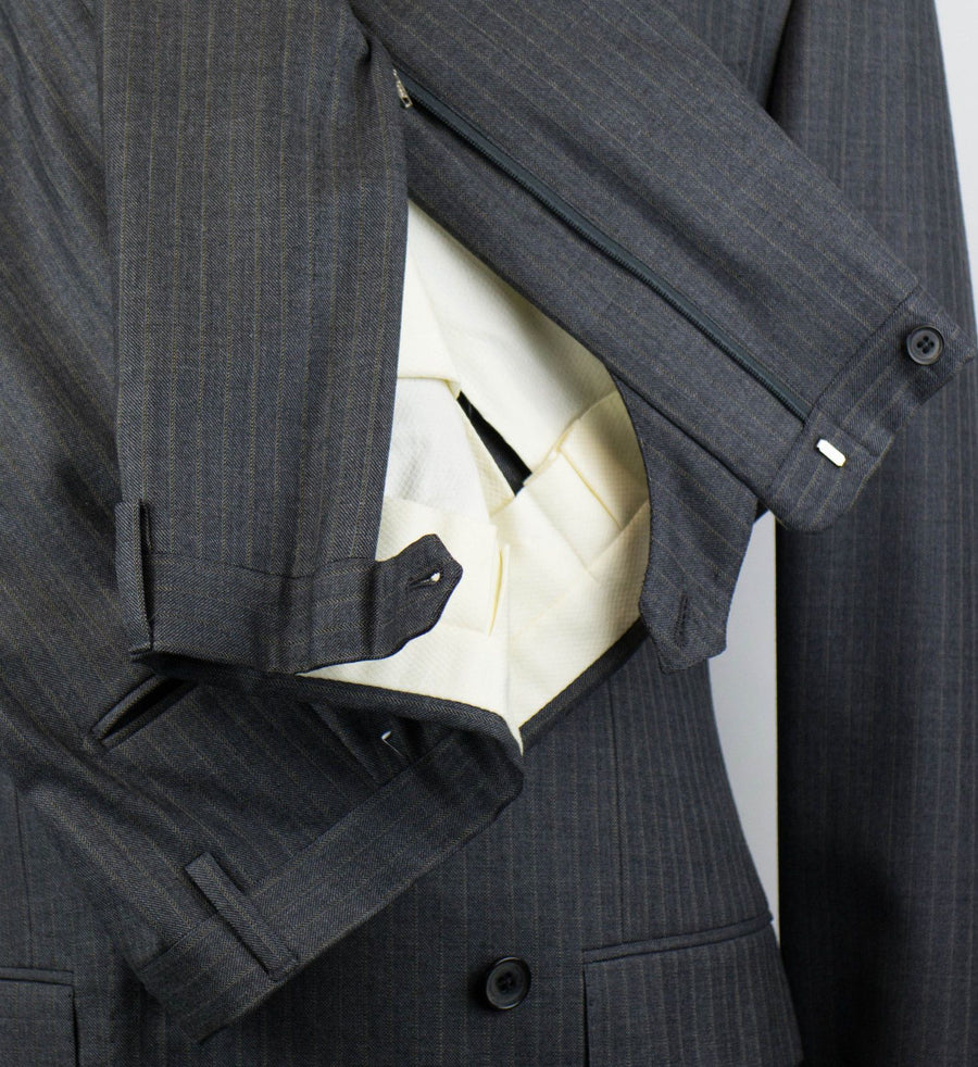 Super 150's Wool Double Breasted Suit - Gray