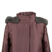 Short Fur Trim Hood Down Filled Coat - Purple