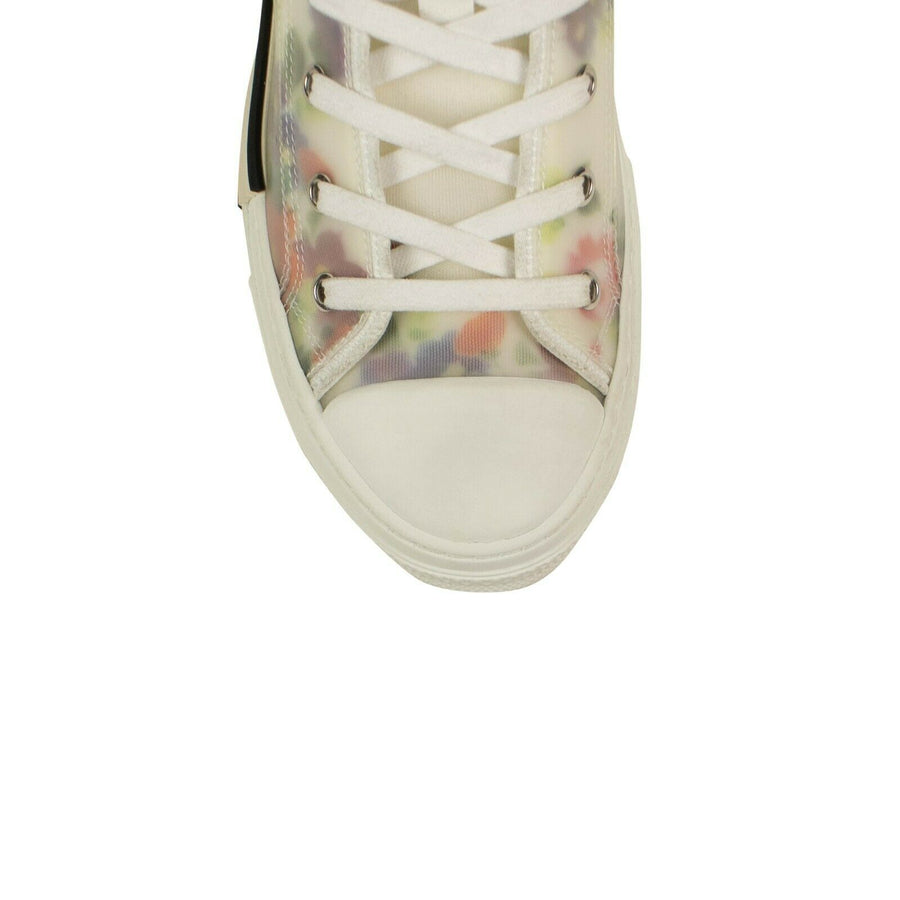 Canvas 'B23' Flowers High-Top Sneakers -White