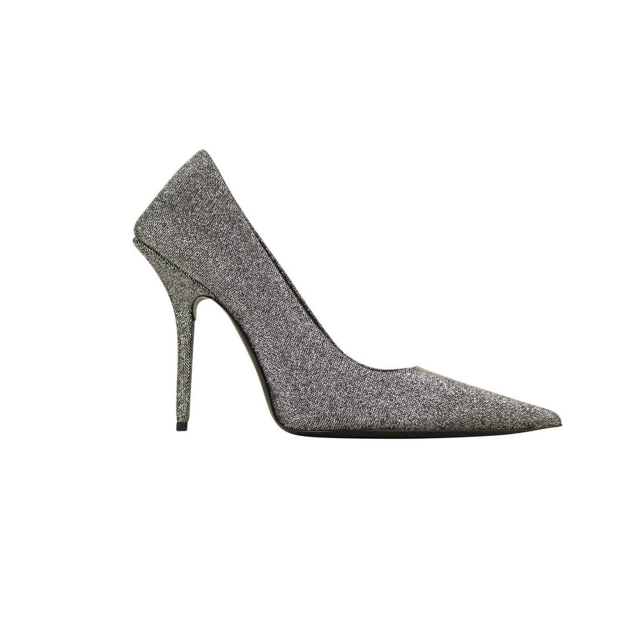 Shiny Lurex 'Square Knife' 110 Pumps - Silver