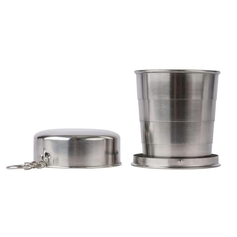 8.45oz (250ml) Stainless Steel Collapsible Cup w/Keychain