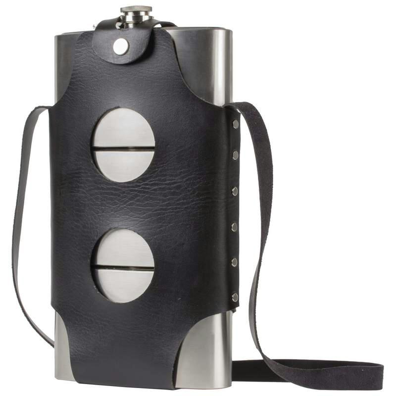 3-24OZ Stainless Steel Flasks W/PU Pouch