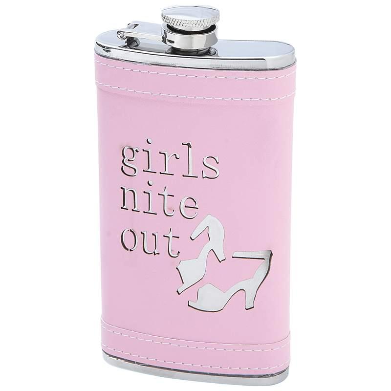 Maxam¬Æ 6oz Stainless Steel Flask with Pink Wrap