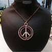 Handmade Copper Peace Sign Pendant Necklace