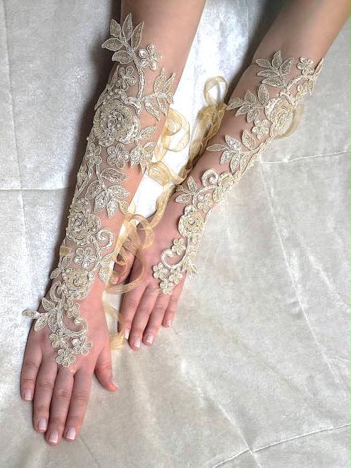 Handmade French Lace Wedding Gloves