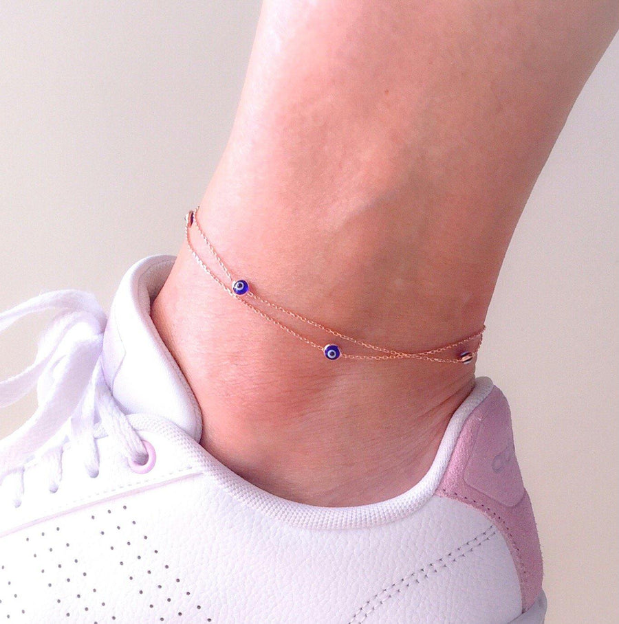 Handmade Evil Eye Charm Anklet Foot Jewelry