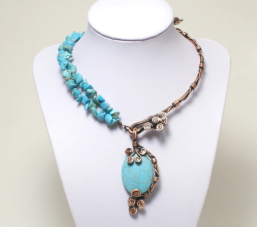 Handmade Turquoise Wire Wrapped Necklace