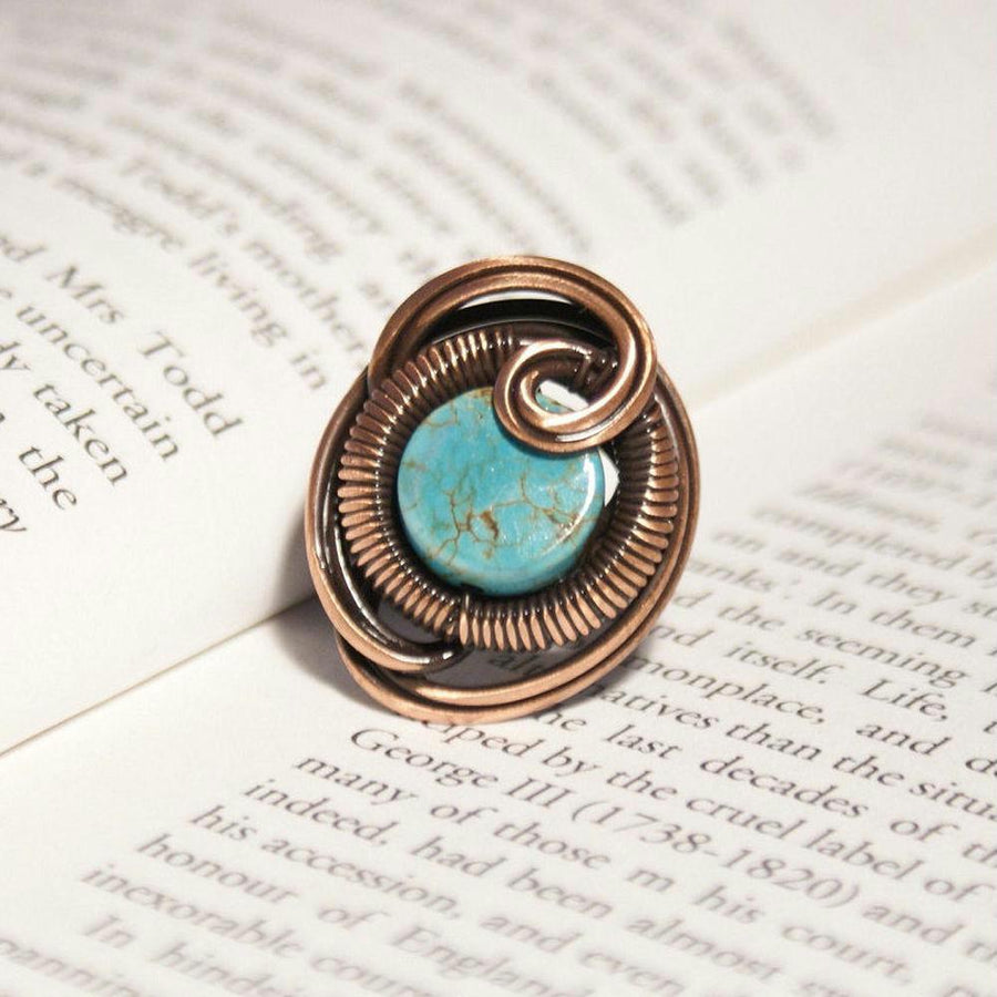 Handmade Wire Wrap Turquoise Ring