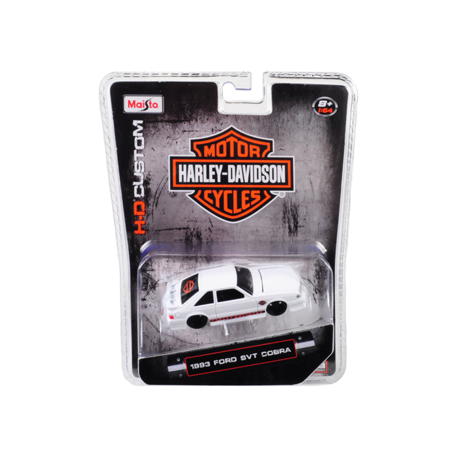 1993 Ford Svt Cobra White Harley Davidson 1/64 Diecast Model Car By Maisto 15414-hd1