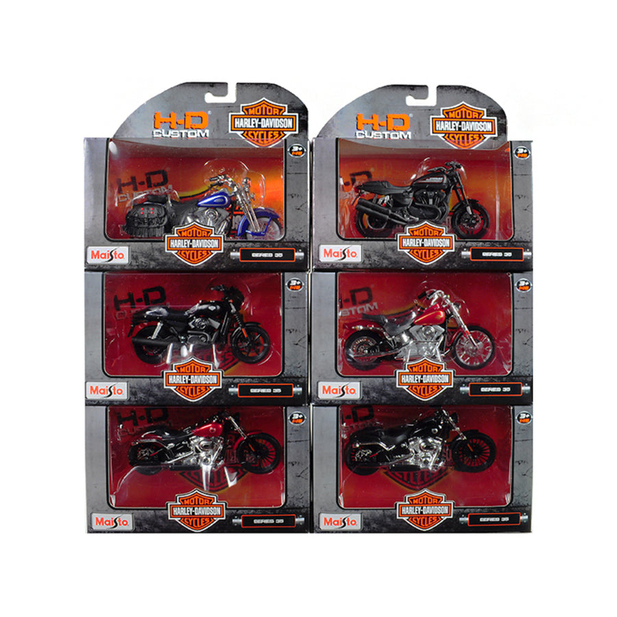 Harley Davidson Motorcycle 6pc Set Series 35 1/18 Diecast Models By Maisto 31360-35