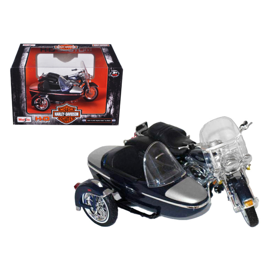 2001 Harley Davidson Flhrc Road King Classic With Side Car Black Motorcycle Model 1/18 Diecast Model By Maisto 32420d/76200